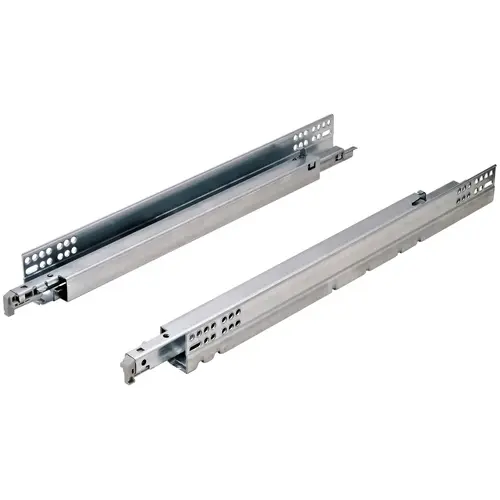 Salice A7557 Futura Push Slide, for Face-Frame, Full Extension, 75 lbs 9" 9 7/16" 229 mm drawer box length Zinc Pair