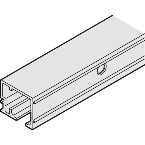 Running track, for wall mounting, pre-drilled, for aluminium or wooden panel 6,000 mm for Hawa Junior 80/100, aluminium, silver coloured anodized, length: 6,000 mm Silver colored, anodized