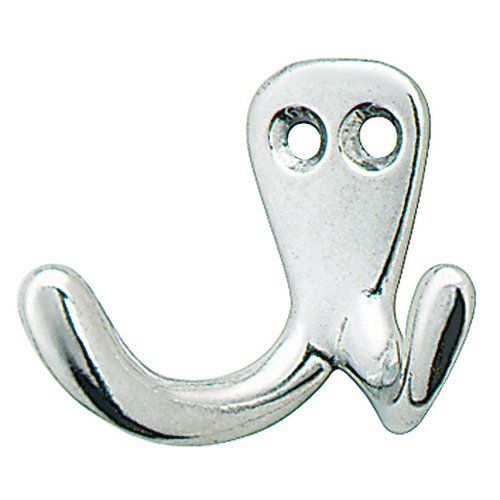 Wardrobe Hook, Polished Aluminum 7/8" 1 1/4" 7.5 mm 3 mm 1 11/16" 32 x 22 x 42 mm (H x D x W) polished