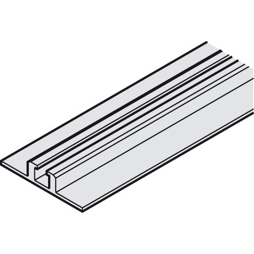 Lower Running Track, Single, Surface-mounted, 38 x 8 mm (1 1/2" x 5/16") 11' 5 13/16" For Hawa Divido, Length: 3.5 m (11' 5 13/16") Silver colored, anodized