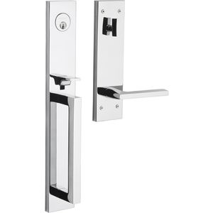 baldwin lever minneapolis handleset dummy left tubular escutcheon chrome bright finish hand