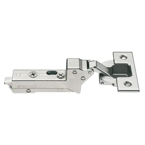 Concealed Hinge, Grass TIOMOS, 94 degree Opening Angle, Inset Mounting without tools 42/11 With automatic closing spring for thick doors and profile doors up to 36 mm, Impresso, soft-close Nickel plated