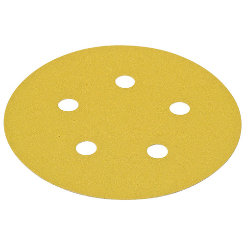 Abrasive Paper Disc, 5" Aluminum Oxide, Hook-N-Loop, 5 Holes P100 P100