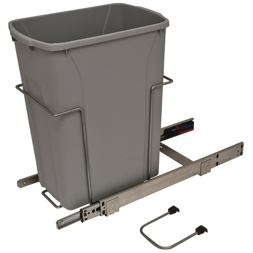 Waste Bin Pull-Out, KV Bottom Mount, Single, Ball Bearing Slide with Overtravel and Soft-Close 33 l 20 1/8" 18 13/16" SCB10-1-35PT 9 5/8" Frosted nickel, 35 qt. Steel Bins: Plastic, Frosted nickel