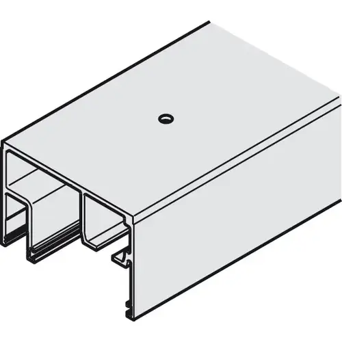 Upper Track, Pre-drilled 8' 2 7/16" (3 3/8 x 2 9/32") 86 x 58 mm, clear anodized, length: 2.5 m (8 2 7/16") Silver colored, anodized