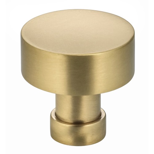 1" Diameter Round Cabinet Knob Satin Brass Finish