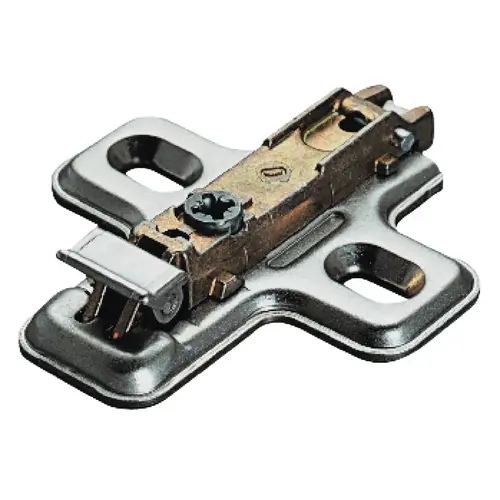 Clip Mounting Plate, Salice, without Pre-Installed Mounting Screws 3 mm BAV3M39F quick fixing system, fixing with chipboard screws, depth adjustable via eccentric, 3 mm, BAV3M39F, steel Nickel plated