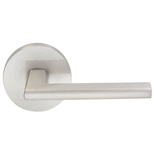 925 with Modern Rose Privacy Lever with 2-3/8" Backset, Full Lip Strike Satin Nickel Finish