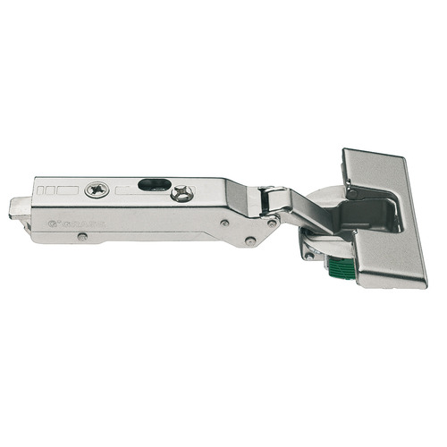 Concealed Hinge, Grass TIOMOS, 110 degree Opening Angle, Full Plus Overlay Mounting without tools 42/11 With automatic closing spring, Without soft closing mechanism for large door overlay up to 24 mm, Self close, Impresso, model F034139385228 Nickel plated