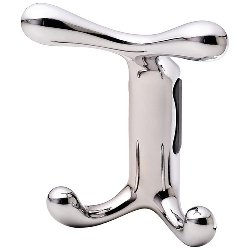 Hat & Coat Hook, 90 x 60 x 110 mm ( W x D x H) Lago di Como Collection, Polished chrome Black, Nickel plated, matt