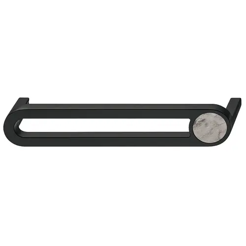 Handle, Zinc Hafele Design Model H2170, matt black/marble Black, matt, Base: matt, Inset: Marbled