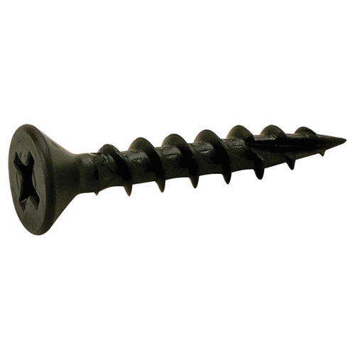 Zip-R Screw, Flat Countersunk Head, #2 Phillips Drive 6 mm 5/8" #6 Fully Threaded 3.5 mm Type 17, #6 x 5/8", Full, Black Oxide black, Burnished