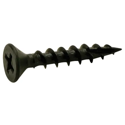 Zip-R Screw, Flat Countersunk Head, #2 Phillips Drive 6 mm 3/4" #6 Fully Threaded 3.5 mm Type 17, #6 x 3/4", Full, Black Oxide black, Burnished