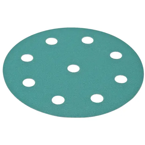 Abrasive FilmBac Disc, 5" Premium, Aluminum Oxide, Hook-N-Loop, 9 Holes P180 180 grit