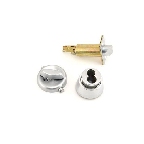 Single Cylinder Deadlatch Deadbolt with 12103 Latch 10001 Strike Less Full Size Interchangeable Core Satin Chrome Finish