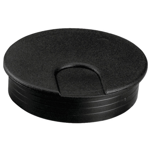 Plastic Cable Grommet, Two-Piece, Round, 90 degree Rotating Top 2 3/8" 2 3/4" For workplace organization, diameter 60, Black Black