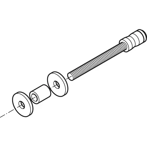 Stainless Steel Mounting Set for Wood Door (8-24mm) M6 x 50mm