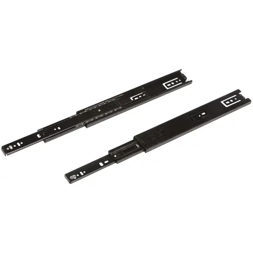 Accuride 3834 Telescopic Side Mounted Cam Adjust Slide, 1" Overtravel, 90 lbs Weight Capacity 23" 22" Black, 22" Black Pair