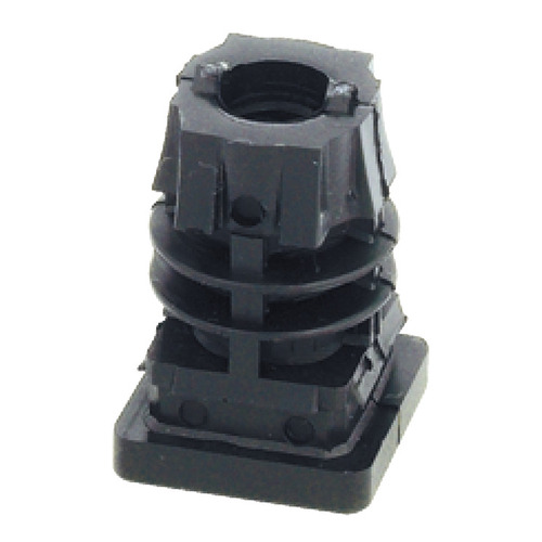 Glide, for Press-Fitting into Square Tubes With M10 internal thread, For tube cross section: 25 x 25 mm Black