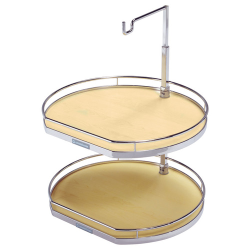 Twister Set, Melamine, Two or Three-Tray, for Upper Cabinets .09" Chrome/maple, height 32" - 36 1/2" Tray: Maple, Chrome