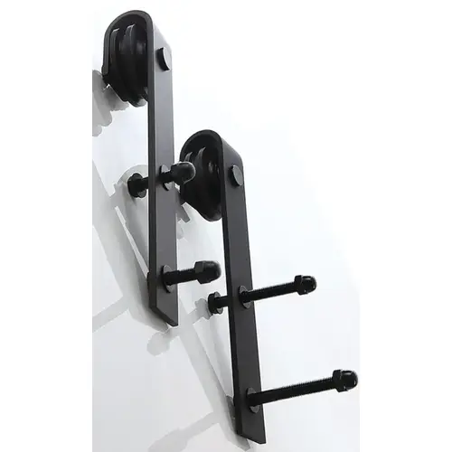 Straight Hanger, for BD100 For wooden doors, for 1-leaf sliding doors with anti-derailment device, black