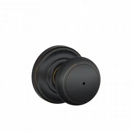 F40 Andover Knob Privacy Lock with Andover Trim Aged Bronze