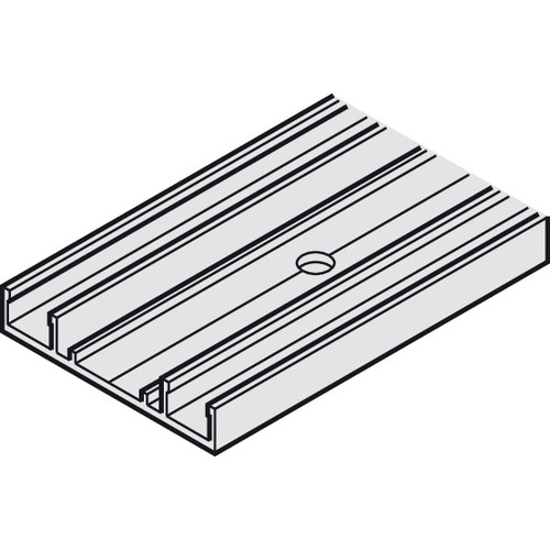 Mounting Profile, for Single Lower Running Track, Recessed, 51 x 10 (2" x 3/8") 11' 5 13/16" for Hawa Divido, Length: 3.5 m (11' 5 13/16") Silver colored, anodized