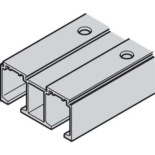 Double Running Track, Pre-Drilled, W x H: 81 x 33 mm 2,000 mm For Slido D-Line11, unfinished; length: 2,000 mm blank