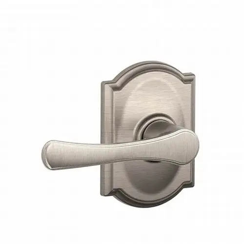 Avila Lever with Camelot Rose Interior Active Trim with 12326 Latch and 10027 Strike Satin Nickel Finish