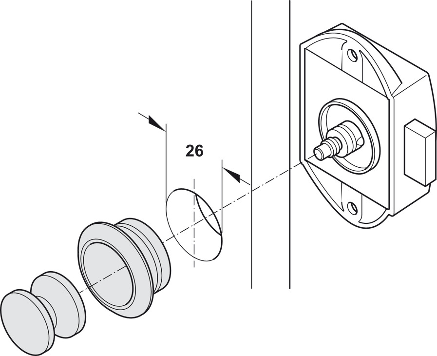 おいえ Hafele 211.63.642 Push-Lock, Hafele Push-Lock, can be