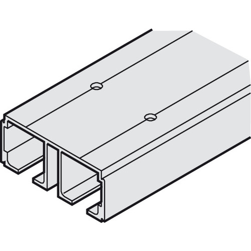 Dual Running Track, Aluminum, Anodized 2,500 mm for Hawa Divido, Length: 2.5 m (8 2 7/16") Silver colored, anodized