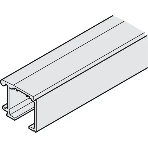 Hafele 941.25.602 Single Upper Track, Wall mounted 6' 6 3/4" For Slido D-Line11, Aluminum, clear anodized, length 2000 mm Silver colored, anodized