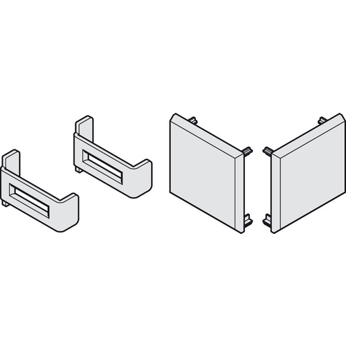 End cap set, with safety clip for aluminum panel For Hawa Porta, Plastic, anthracite Anthracite colored