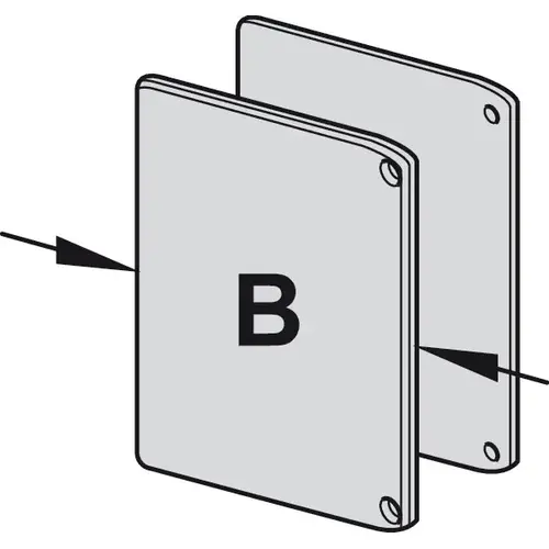 End Cap Set, For Clip-On Fascia Cover 54 mm For Slido D-Line12, For upper track 1 and fascia R Silver colored