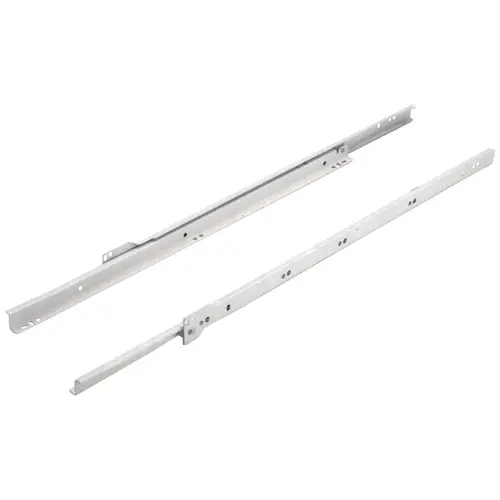 Complete Sets, 3/4 Extension, Self-Closing, Bottom Mounted 20" White RAL 9003, Powder-coated Pair