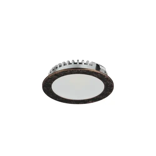 Recess Mounted Downlight, Round, Hafele Loox LED 2094, zinc alloy, 12 V 60 lm/W 150 lm Aluminum, Light color: Warm white 3000K, luminous flux: 150 lm, bronze colored