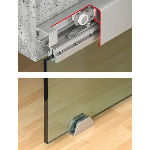 Sliding Door Fitting Set D-Line11 80L, Without Track, 80kg Load Capacity, 556mm Running Gear with Soft Close