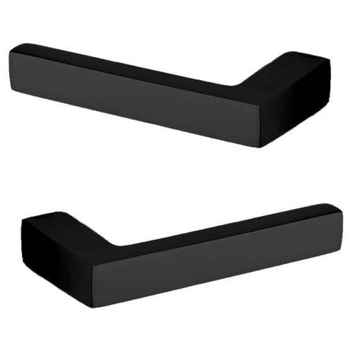 L023 Lever Less Rose Satin Black Finish Pair