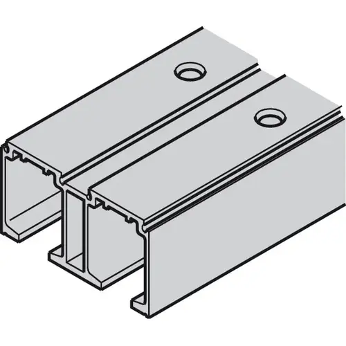 Double running track, Pre-drilled, W x H: 70 x 33 mm 2,000 mm For Slido D-Line11, Aluminum, silver colored anodized, length: 2,000 mm Silver colored, anodized