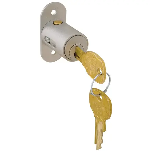 Sliding Door Lock, Keyed Alike 101 National Lock - High Security, Key #101 Brushed chrome