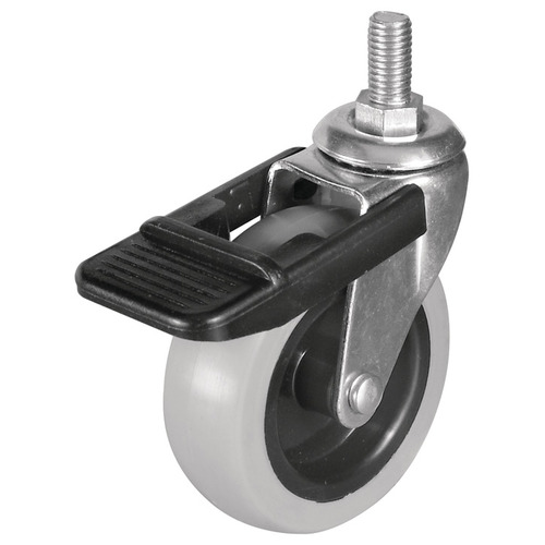 Swiveling Caster, M10 Stem, Load-Bearing Capacity 66 lbs. 3" 3 3/4" 75 mm diameter 75 mm Outer wheel: Gray Inner wheel: Black, Outer wheel: Gray Inner wheel: Black