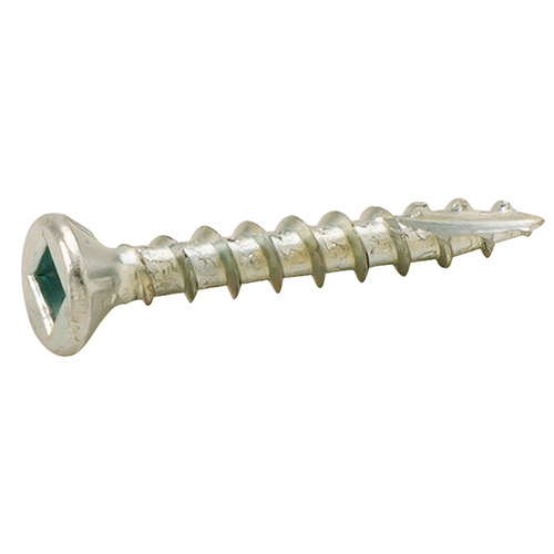 Zip-R Screw, Flat Countersunk Head, #2 Square Drive, with Nibs 5/8" #6 Fully Threaded 3.5 mm #6 x 5/8", Full Thread, Zinc, (1,000/bx) Zinc plated