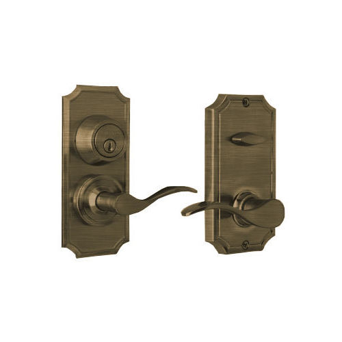 Weslock R1501UAUASL2D Unigard UL Rated Right Hand Bordeau on Premiere Interconnected Lock with 2-3/8" Latch and Round Corner Strikes Antique Brass Finish