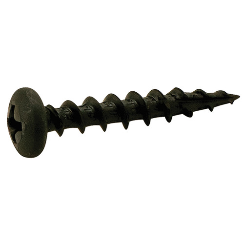 Zip-R Screw, Pan Head, #2 Phillips Drive 8 mm 3/4" #8 Fully Threaded 4 mm #8 x 3/4", full thread, black oxide black, Burnished