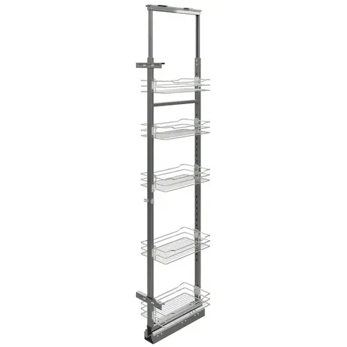 Pull-Out Pantry, Hafele, with baskets for installation behind fronts For cabinet width: 300 mm, with 5 hanging baskets with wire shelf Pull out and baskets: Chrome plated