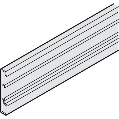 Clip-on panel, height 40 mm, table fittings 6,000 mm for Hawa Junior 80 B/100 B, Length 6000 mm Silver colored, anodized