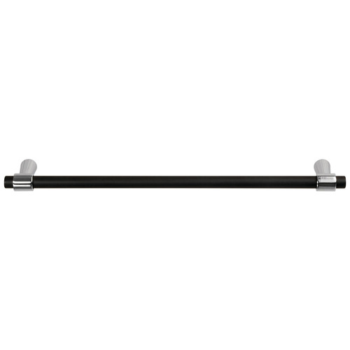 Handle, Zinc 224 Mergence Collection, Polished chrome/matt black, 224 mm CTC Base: Chrome plated, polished, Inset: Black, matt