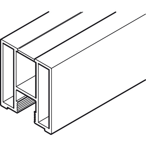 Frame profile, 50, lateral For Hafele Slido R-Aluflex 80A, 5.25 m length, black Black