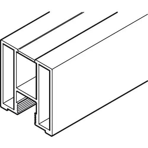 Frame profile, 50, lateral For Hafele Slido R-Aluflex 80A, Aluminium, silver coloured anodized (E6/EV1), length: 5250 mm Silver colored, anodized E6/EV1