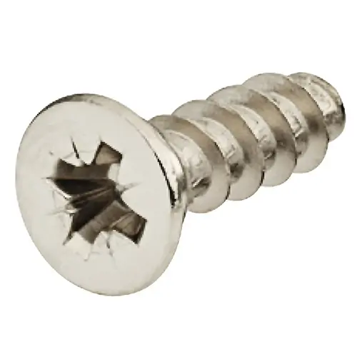 Euro screw, Varianta with #2 Pozi Drive 13/32" For drill holes with diameter 3 mm, Length: (13/32") 11 mm Nickel plated